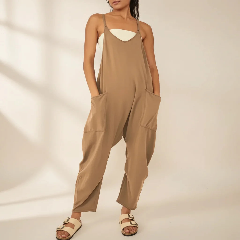 Damen Jumpsuit Einfarbig Complessivo Langarm Freizeit
