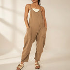 Damen Jumpsuit Einfarbig Complessivo Langarm Freizeit