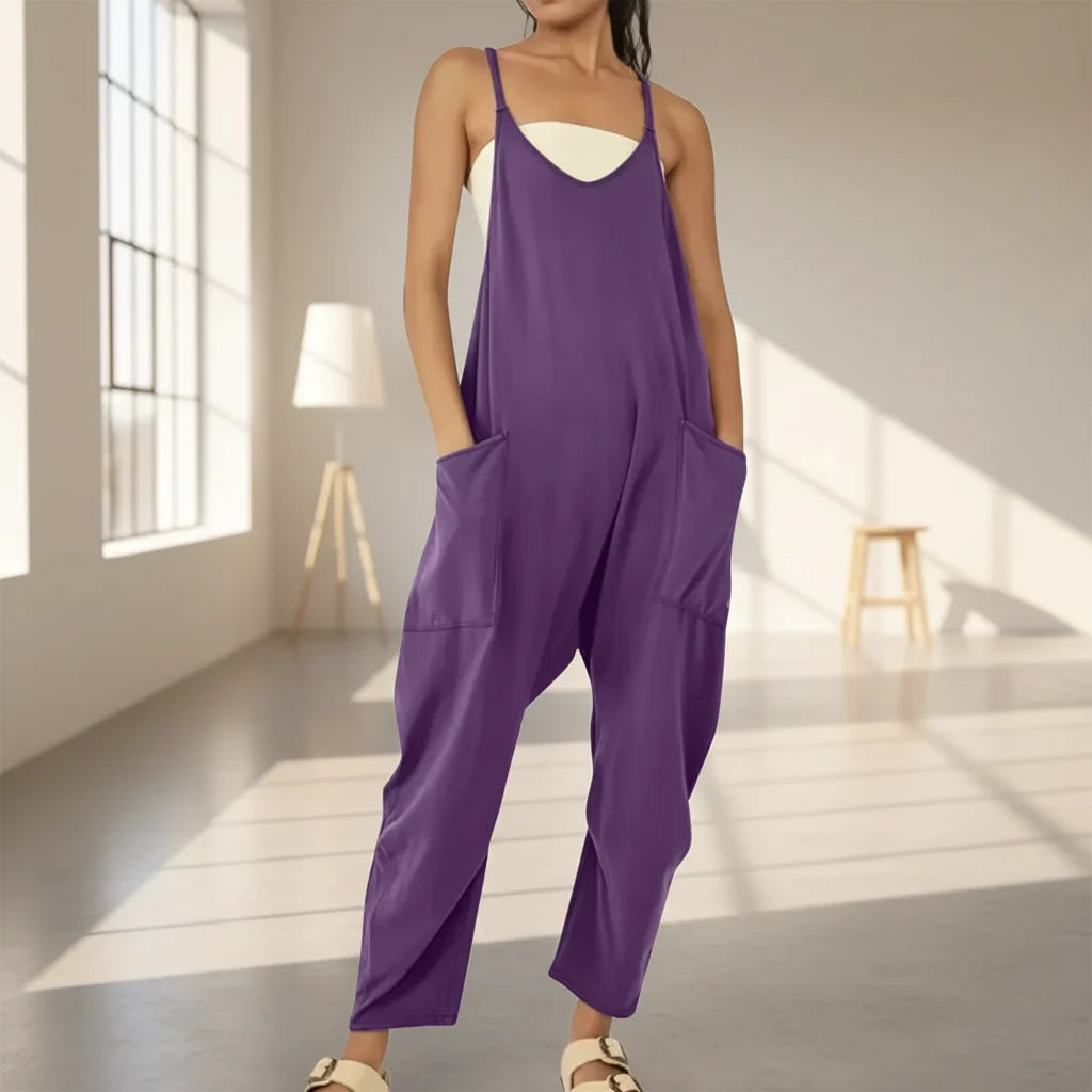 Damen Jumpsuit Einfarbig Complessivo Langarm Freizeit