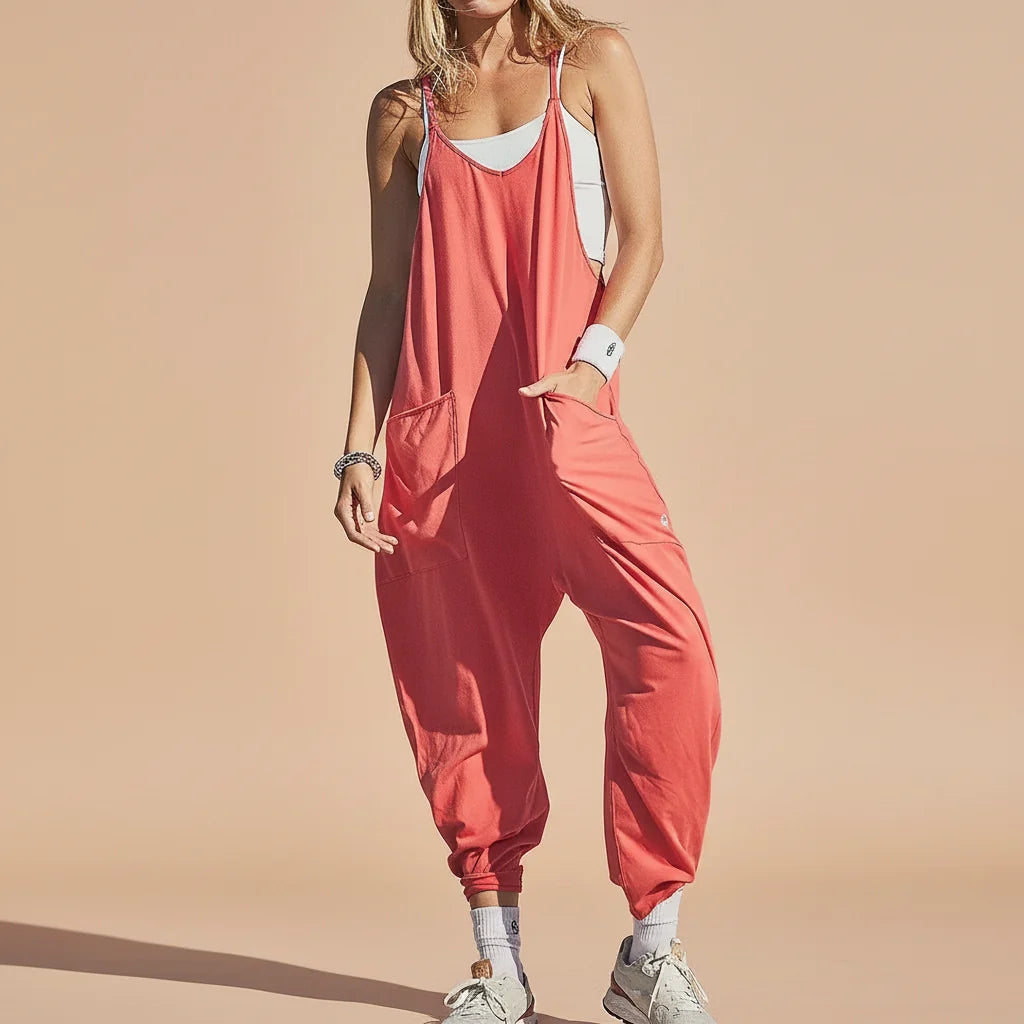 Damen Jumpsuit Einfarbig Complessivo Langarm Freizeit