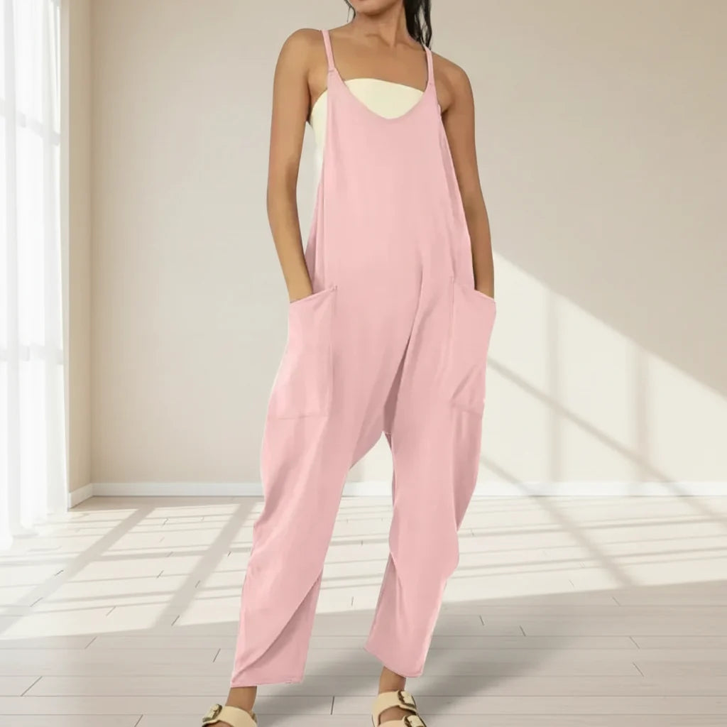 Damen Jumpsuit Einfarbig Complessivo Langarm Freizeit