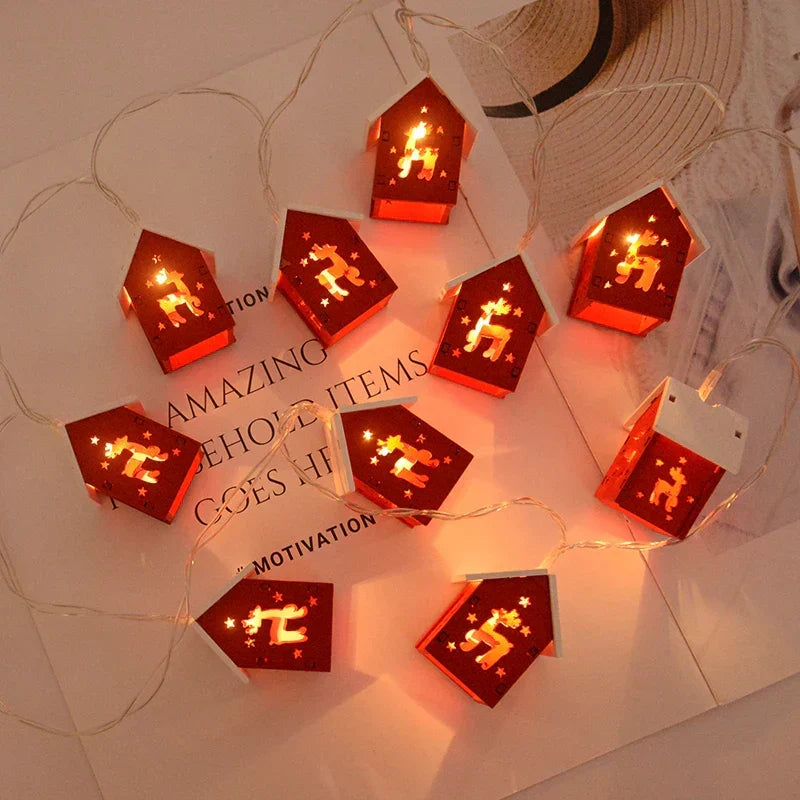 Casette di Natale in legno con luci LED - GlowHouse