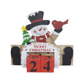 Calendario per il conto alla rovescia di Natale dipinto in legno | Decorazioni festive per la casa di Natale e regalo per il conto alla rovescia di Capodanno