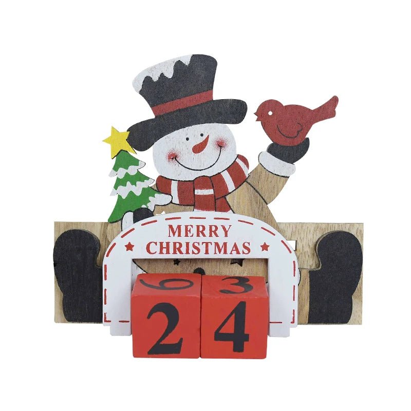 Calendario per il conto alla rovescia di Natale dipinto in legno | Decorazioni festive per la casa di Natale e regalo per il conto alla rovescia di Capodanno