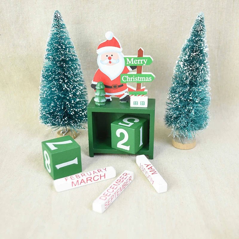 Calendario per il conto alla rovescia di Natale dipinto in legno | Decorazioni festive per la casa di Natale e regalo per il conto alla rovescia di Capodanno
