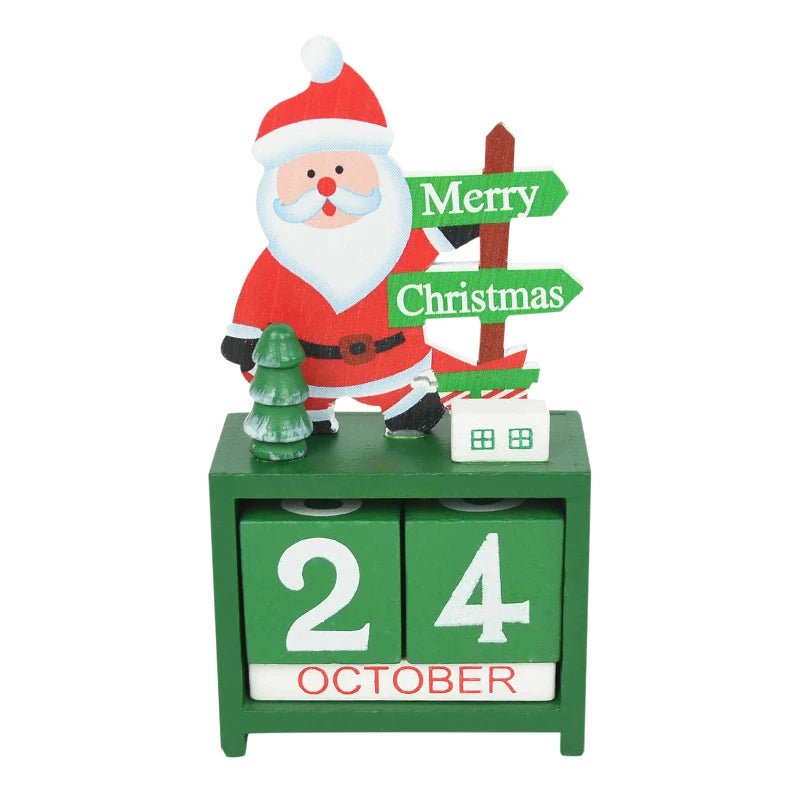 Calendario per il conto alla rovescia di Natale dipinto in legno | Decorazioni festive per la casa di Natale e regalo per il conto alla rovescia di Capodanno