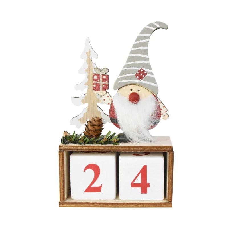 Calendario per il conto alla rovescia di Natale dipinto in legno | Decorazioni festive per la casa di Natale e regalo per il conto alla rovescia di Capodanno