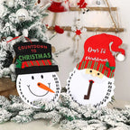 Calendario per il conto alla rovescia di Natale dipinto in legno | Decorazioni festive per la casa di Natale e regalo per il conto alla rovescia di Capodanno