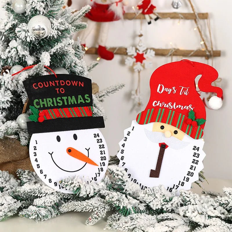 Calendario per il conto alla rovescia di Natale dipinto in legno | Decorazioni festive per la casa di Natale e regalo per il conto alla rovescia di Capodanno