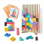 Puzzle educativo per bambini in legno Tetris