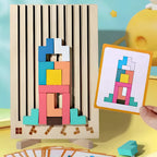 Puzzle educativo per bambini in legno Tetris