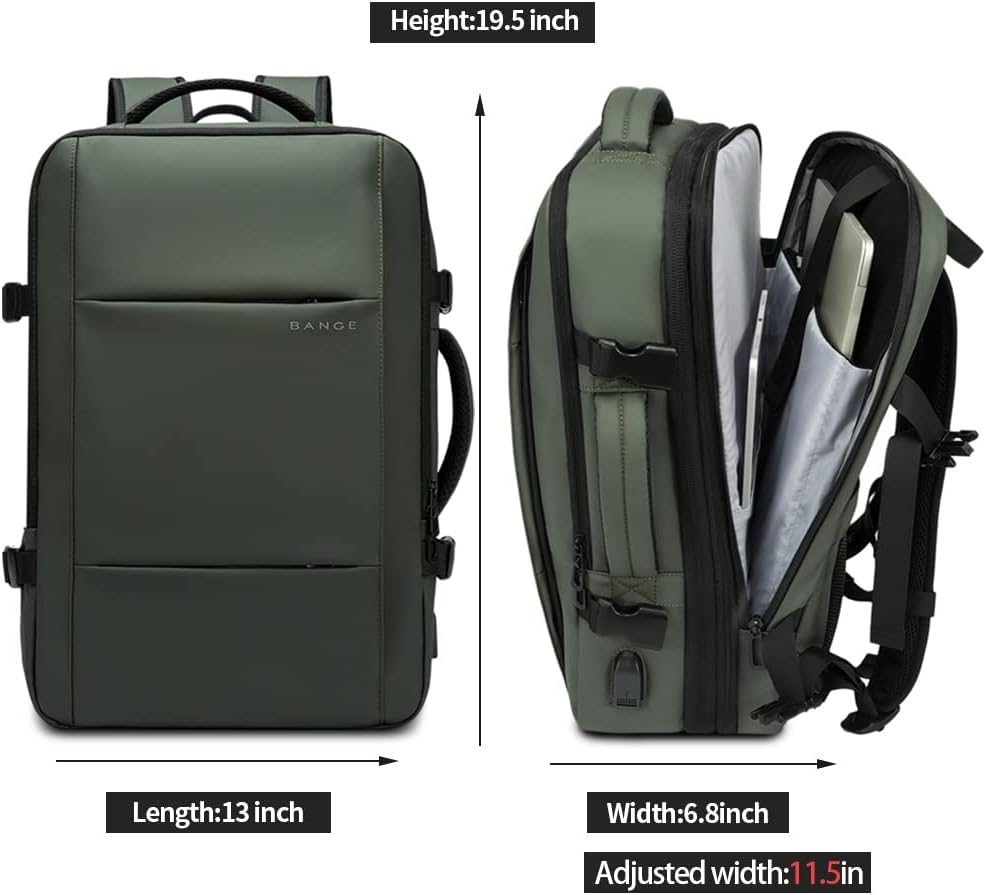 Zaino da viaggio impermeabile espandibile 26–45L con scomparto laptop e modalità borsone