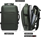 Zaino da viaggio impermeabile espandibile 26–45L con scomparto laptop e modalità borsone
