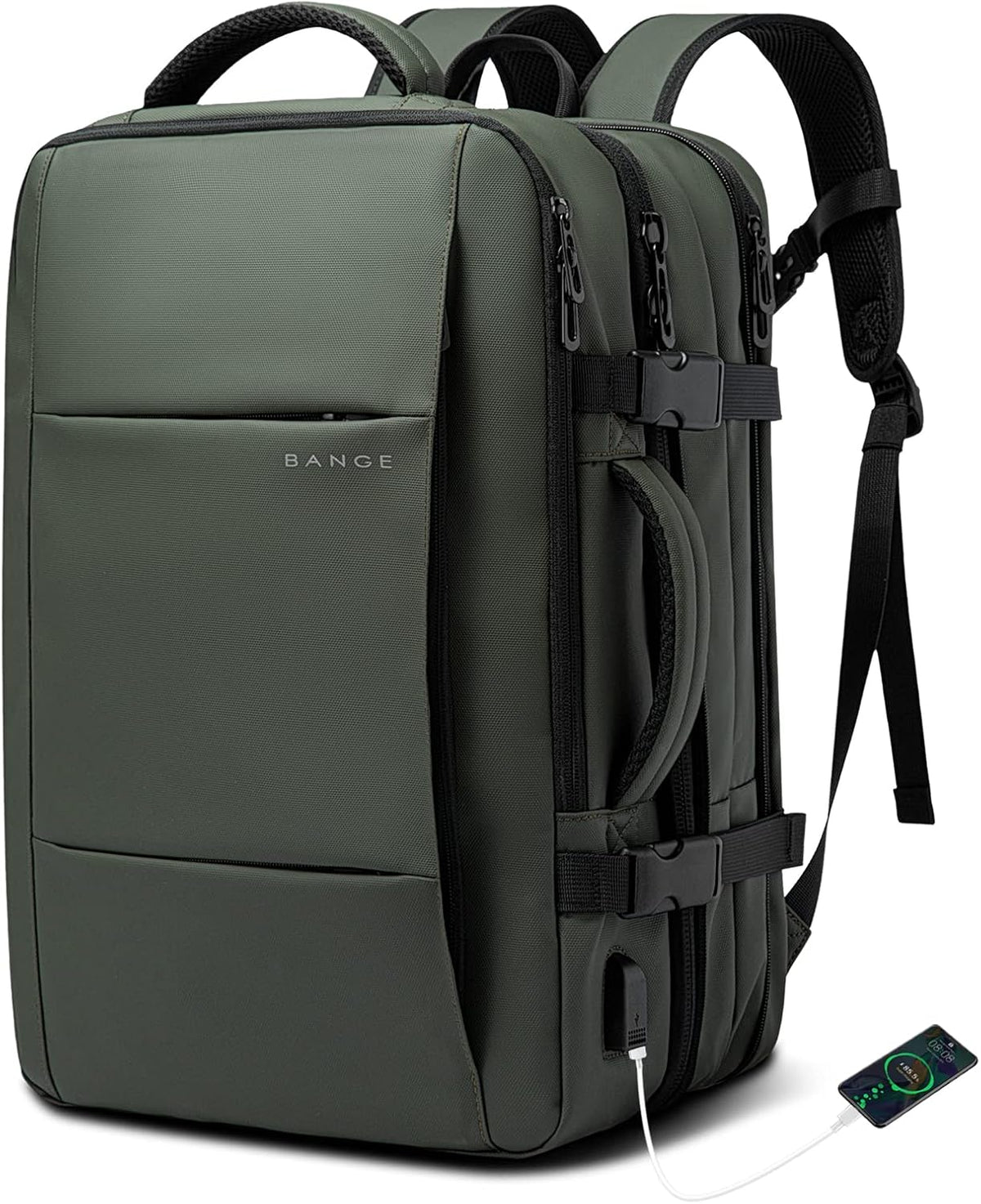 Zaino da viaggio impermeabile espandibile 26–45L con scomparto laptop e modalità borsone