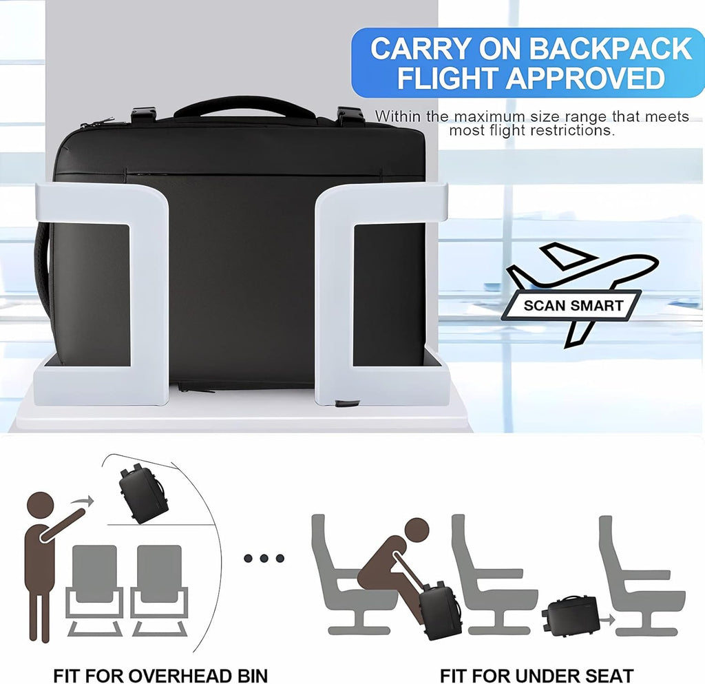 Zaino da viaggio impermeabile espandibile 26–45L con scomparto laptop e modalità borsone