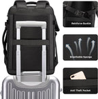 Zaino da viaggio impermeabile espandibile 26–45L con scomparto laptop e modalità borsone
