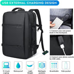 Zaino da viaggio impermeabile espandibile 26–45L con scomparto laptop e modalità borsone